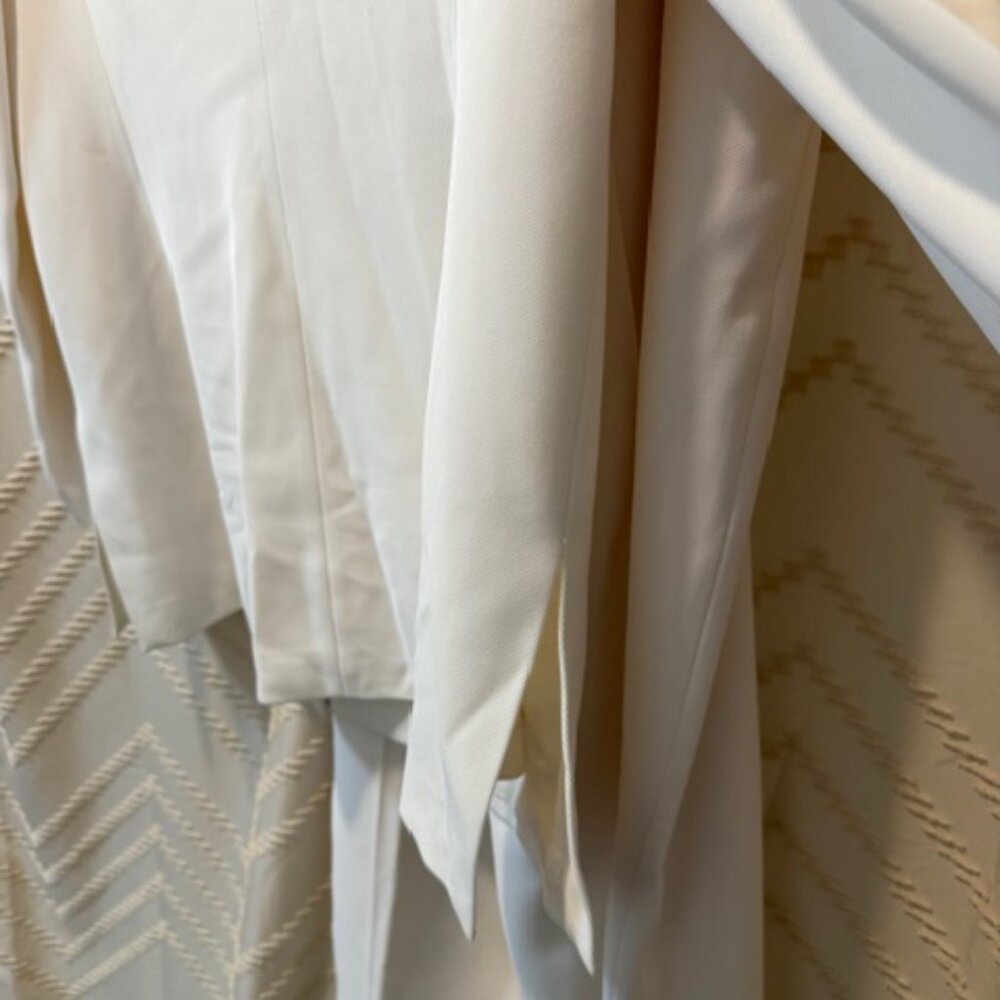 John Meyer Norwich Pantsuit 14 Ivory Vintage 90s Lined Made Romania - Picture 15 of 16
